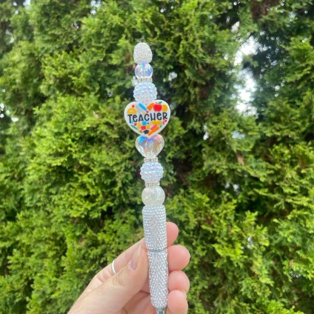 White Teacher Beaded Pen
